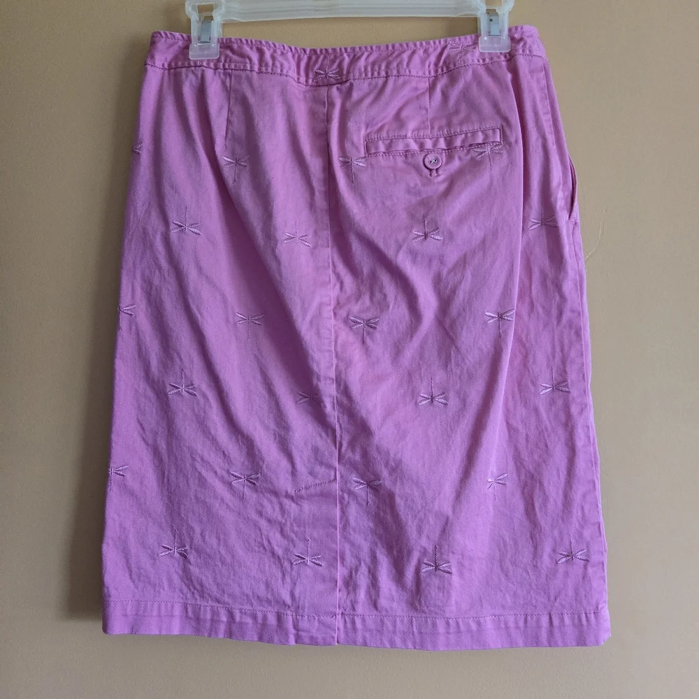 Talbots Dragonfly Embroidered Design Pink Skirt, 4 - Picture 3 of 5